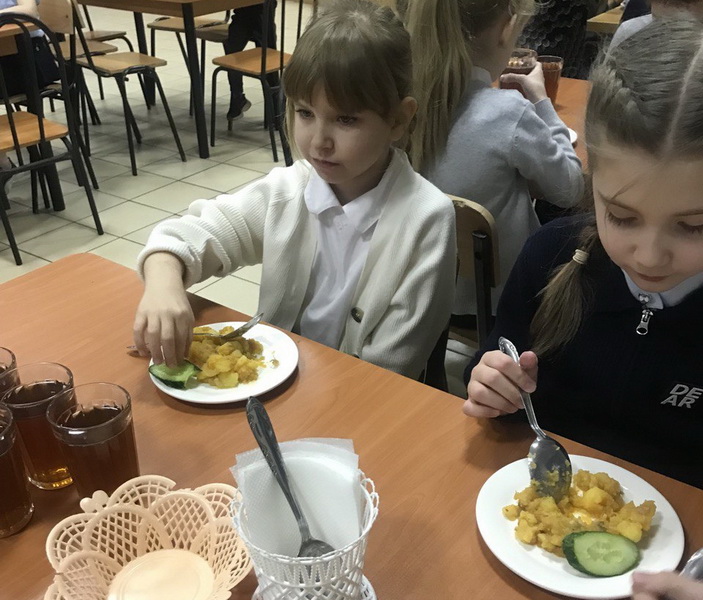 Фото проверки школьной столовой общественной комиссией.